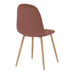 Chair Bella dusty pink velvet fabric with natural color metal leg 44x55x85cm - Image 2