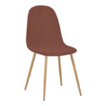 Chair Bella dusty pink velvet fabric with natural color metal leg 44x55x85cm