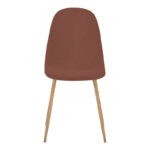 Chair Bella dusty pink velvet fabric with natural color metal leg 44x55x85cm - Image 4