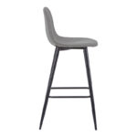 Middle height bar stool Bella grey fabric with black metal leg 41.5x49x98cm - Слика 3