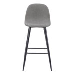 Middle height bar stool Bella grey fabric with black metal leg 41.5x49x98cm - Слика 4
