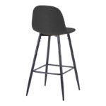 Middle height bar stool Bella anthracite fabric with black metal leg 41.5x49x98cm - Слика 2