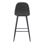 Middle height bar stool Bella anthracite fabric with black metal leg 41.5x49x98cm - Слика 4