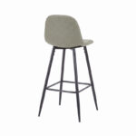 Middle height bar stool Bella olive green fabric with black metal leg 41.5x49x98cm - Слика 2