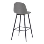Bar stool Bella anthracite fabric with black metal leg 41.5x49x108cm - Слика 2