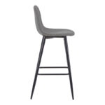 Bar stool Bella anthracite fabric with black metal leg 41.5x49x108cm - Слика 3