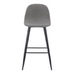 Bar stool Bella anthracite fabric with black metal leg 41.5x49x108cm - Слика 4
