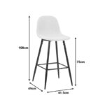 Bar stool Bella anthracite fabric with black metal leg 41.5x49x108cm - Слика 5