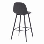 Bar stool Bella black fabric with black metal leg 41.5x49x108cm - Слика 2