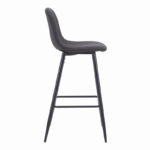 Bar stool Bella black fabric with black metal leg 41.5x49x108cm - Слика 3