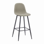 Bar stool Bella olive geen fabric with black metal leg 41.5x49x108cm