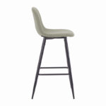 Bar stool Bella olive geen fabric with black metal leg 41.5x49x108cm - Слика 3