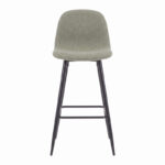 Bar stool Bella olive geen fabric with black metal leg 41.5x49x108cm - Слика 4
