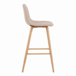 Bar stool Bella beige fabric with natural color metal leg 41.5x49x108cm - Image 3