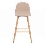 Bar stool Bella beige fabric with natural color metal leg 41.5x49x108cm - Image 4