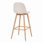 Bar stool Bella cream fabric with natural color metal leg 41.5x49x108cm - Image 2