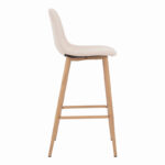 Bar stool Bella cream fabric with natural color metal leg 41.5x49x108cm - Image 3