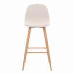 Bar stool Bella cream fabric with natural color metal leg 41.5x49x108cm - Image 4