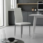 Chair Parker white PU with anthracite metal leg 41x48x96cm - Слика 2