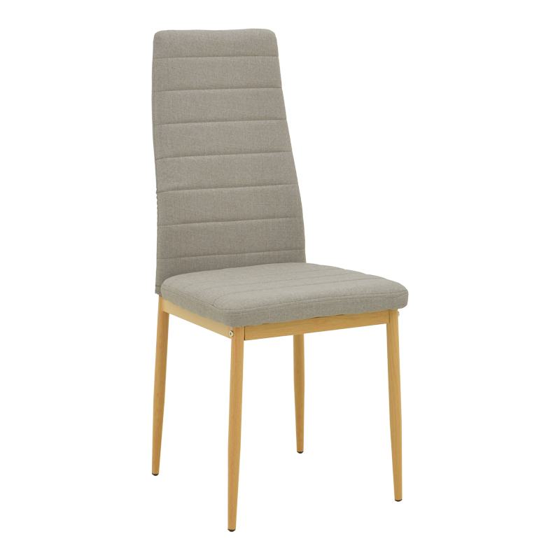 499-000048 Chair Parker beige fabric with natural color metal leg 41x48x96cm - Image 1