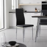 Chair Parker black PU with chrome leg 41x48x96cm - Слика 2