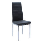 Chair Parker black PU with chrome leg 41x48x96cm