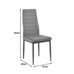Chair Parker black PU with chrome leg 41x48x96cm - Слика 6