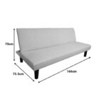 Sofa bed Kedran 3seater anthracite fabric 166x75.5x70cm - Слика 6