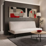 Sofa bed Kedran 3seater beige fabric 166x75.5x70cm
