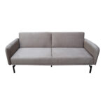 Sofa bed Veluto 3seater grey beige velvet 197x85x83cm - Слика 5