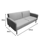 Sofa bed Veluto 3seater anthracite velvet 197x85x83cm - Image 6