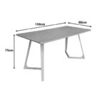 Dining table Pendra walnut mdf with solid wood legs 150x80x75cm - Image 4