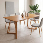 Dining table Pendra mdf with solid wood legs sonoma finish 150x80x75cm - Image 2