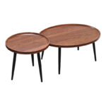 Coffee tables Jeda 2 pieces light walnut - Image 2