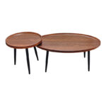 Coffee tables Jeda 2 pieces light walnut - Image 3