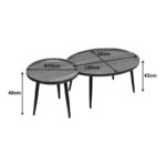 Coffee tables Jeda 2 pieces light walnut - Image 4