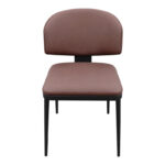 Chair Leyla pakowold brown PU with black metal 46x46x82.5cm - Image 3