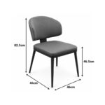 Chair Leyla pakowold brown PU with black metal 46x46x82.5cm - Image 4