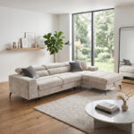 Left corner sofa Porema beige fabric 270x184x93cm
