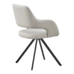 Rotating armchair Tate light grey fabric with black metal legs 59x56.5x86.5cm - Image 2