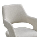 Rotating armchair Tate light grey fabric with black metal legs 59x56.5x86.5cm - Image 6