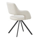 Rotating armchair Tate beige fabric with black metal legs 59x56.5x86.5cm - Image 2