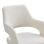 Rotating armchair Tate beige fabric with black metal legs 59x56.5x86.5cm - Image 6