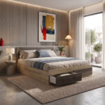 Double bed Olympus with drawer in castillo toro 160x200cm