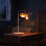 Table lamp Curve E27 white gold metal 30x30x25cm - Image 2