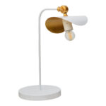 Table lamp Curve E27 white gold metal 30x30x25cm