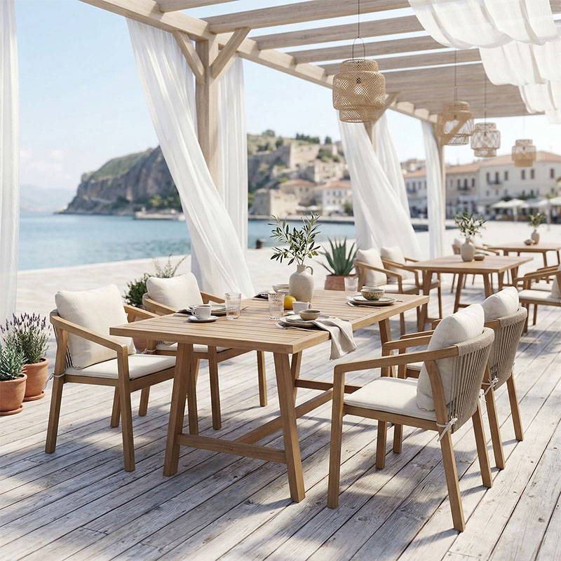 Malibu dining table 5 pcs solid acacia wood 160x90x75cm Malibu dining table 5 pcs solid acacia wood 160x90x75cm - Слика 1