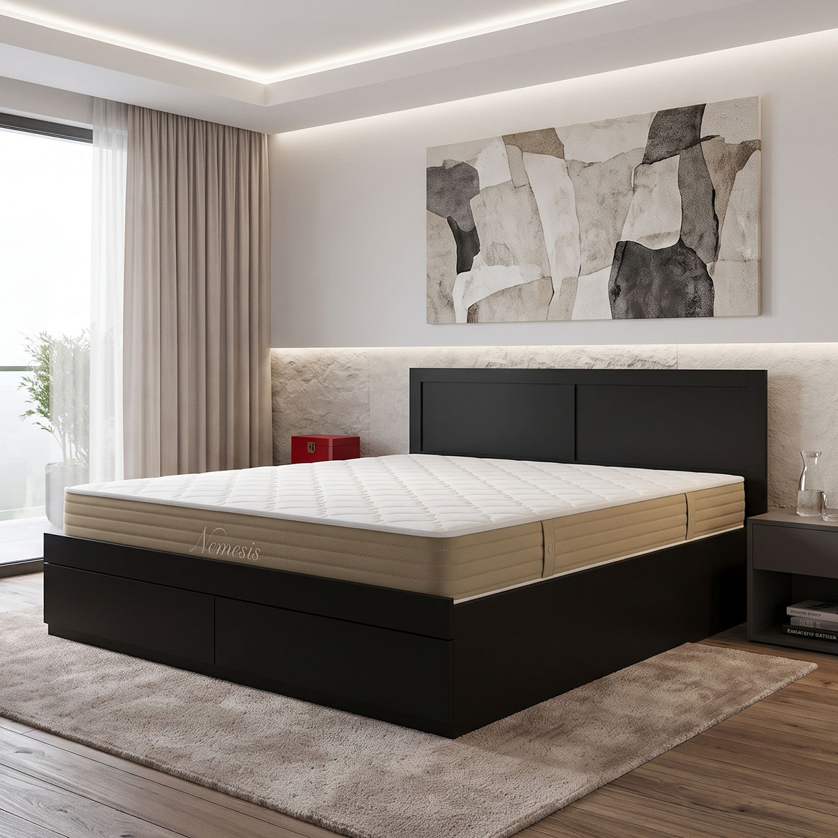 200-001828 Bed with mattress and drawer Olympus Nemesis wenge 160x200cm - Слика 1