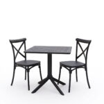 Dining set Crossie Groovy set 3pcs anthracite PP 80x80x74cm - Image 2