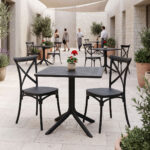 Dining set Crossie Groovy set 3pcs anthracite PP 80x80x74cm